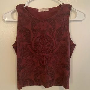 UO purple paisley cropped tank